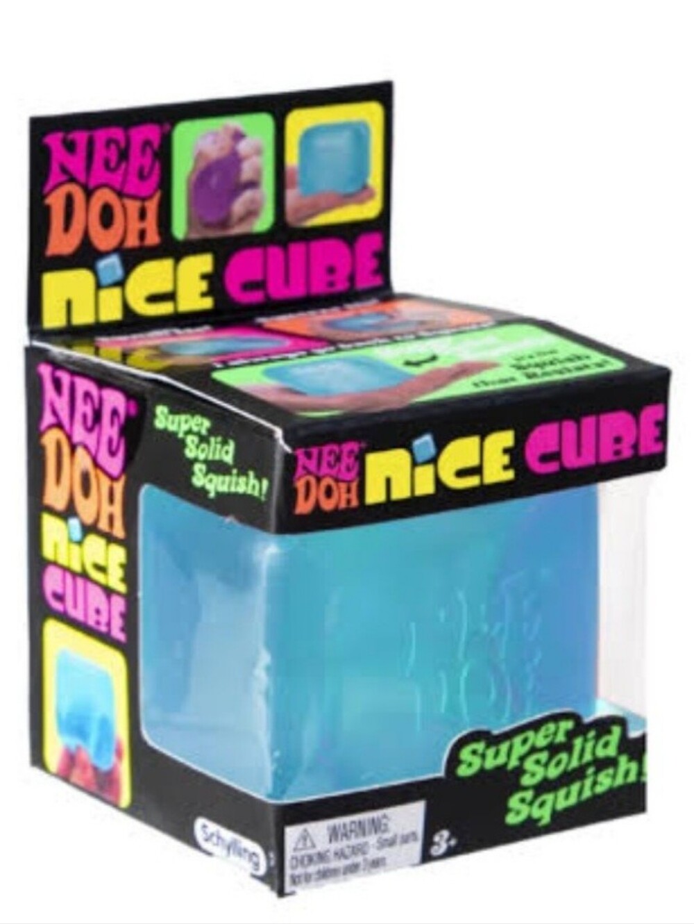 Nee Doh Nice Cube Blue Super Solid Squish Toy
